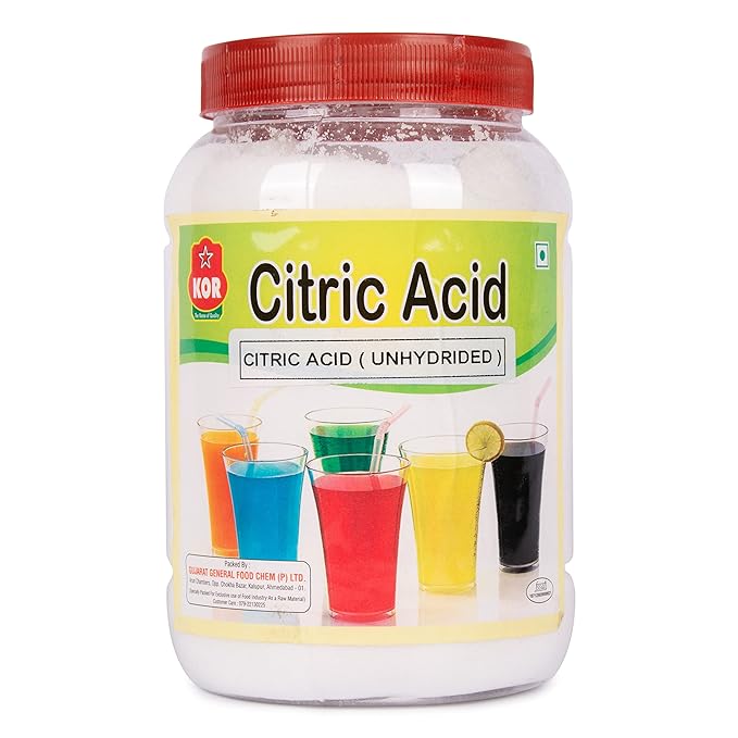 KOR Citric Acid Unhydrided Powder – 800g (Pack Of 1) / Food Grade/ Nimbusat / Tatri / Multiple Purpose / Nimbu Satva / Nimbu phool / Lemon Salt / Citric Acid Powder for Baking Making Malai Peda, Jalebi, Poha Chivda, Dhokla