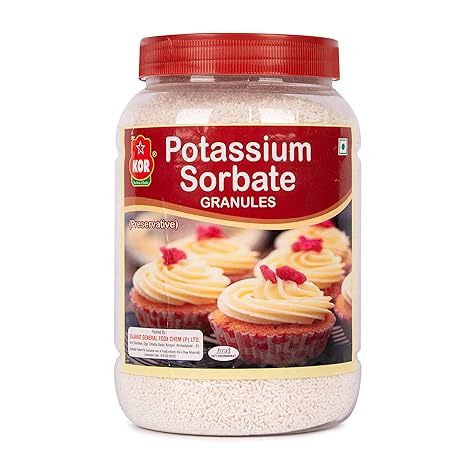 KOR Potassium Sorbate Granules - 400gm Preservative for Food Products, Ideal for Home Canning, Baking, and Beverage Production