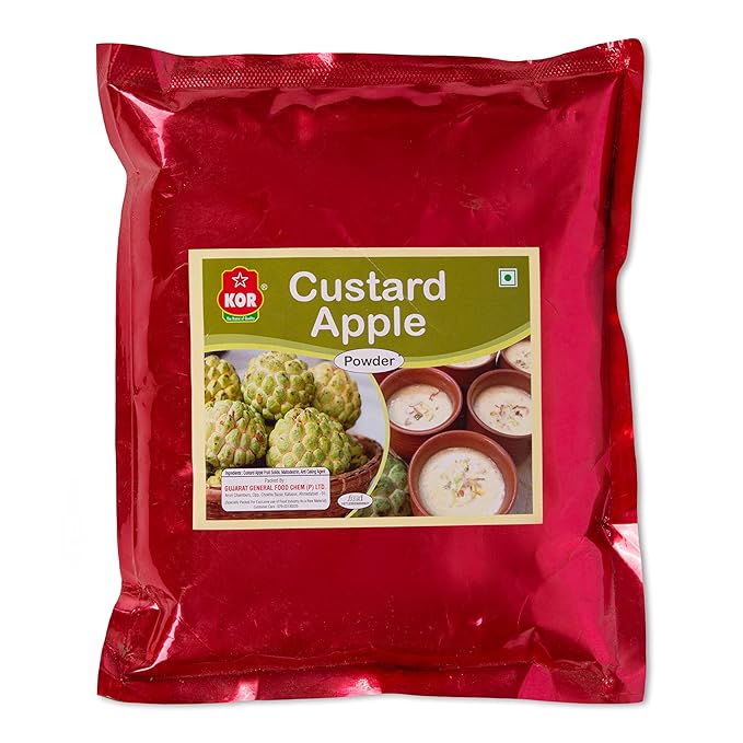 KOR Custard Apple Powder - 400g (Pack Of 1) | Spray Dried Great for Juices, Jams, Cake, Ice Cream, & Energy Drinks | Apple Pie | Custard Kheer | Shitaphal Powder