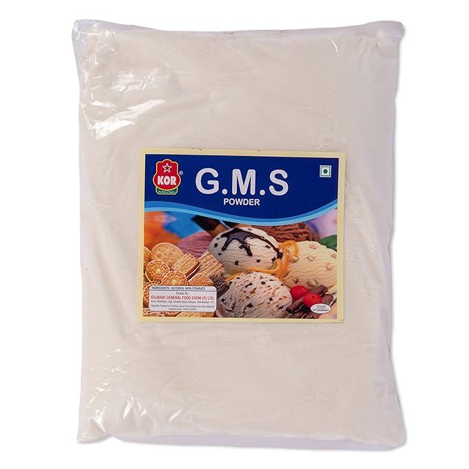 KOR GMS Powder (Glycerol Monostearate) - 800g (Pack Of 1) / Making for Soft, Smooth and Creamy, Instant Cake Premixes and Ice Creams